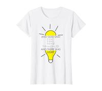 Maxwell Equation Logo and God Said and There Was Light. T-Shirt, Femme, Blanc, S