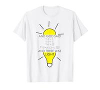 Maxwell Equation Logo and God Said and There Was Light. T-Shirt, Homme, Blanc, M