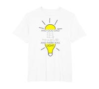 Maxwell Equation Logo and God Said and There Was Light. T-Shirt, Homme Grandes Tailles, Blanc, 4X Tall