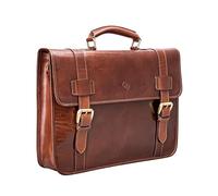Maxwell Scott Cartable Souple à Rabat porté Dos avec Poche MacBook 15" en Cuir Italien pour Homme - Micheli Marron Clair