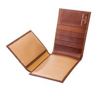 Maxwell Scott Portefeuille Personnalisable Format Carte d'identité 3 Volets en Cuir Italien de Luxe pour Masculin - Gallucio Marron Clair…