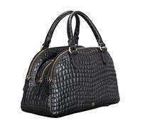 Maxwell Scott Sac à Main Bowling 3 Sections zippées en Cuir Italien imprimé Croco pour Femme - LilianaS Croco Noir