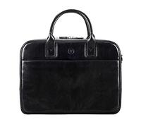 Maxwell Scott Sacoche Personnalisable à Fermeture éclair pour MacBook 15 Pouces en Cuir Italien - Calvino Noir