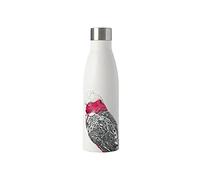 Maxwell & Williams - Bouteille Isotherme Double Paroi en Inox 18/8, Dessin Fleuri de Cacatoès Rose, Collection Marini Ferlazzo, 500 ml - Blanc et Rose