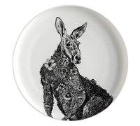 Maxwell & Williams DX0555 Assiette Kangaroo - Noir et Blanc - 20 cm de diamètre - Porcelaine - Motif kangourou - Coffret Cadeau
