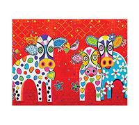 Maxwell & Williams - Serviette de Table 100% Coton, Imprimés Vaches Colorées, Collection Love Hearts by Donna Sharam, 50 x 70 cm - Multicolores