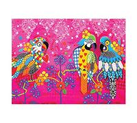 Maxwell & Williams Love Hearts Torchon imprimé d'animaux avec design Araras, 1% coton, rose, 5 x 7 cm