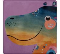 Maxwell & Williams Pete Cromer Untersetzer Hippo, Coaster, Keramik, Kork, Bunt, 9.5 x 9.5 cm, DU0233