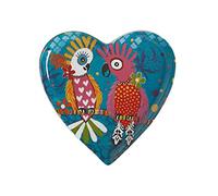 Maxwell & Williams - Petite Assiette en Porcelaine en Forme de Cœur, Motifs et Dessins de Cacatoès Colorés, Collection Love Hearts by Donna Sharam, 15.5 cm - Multicolores