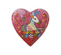 Maxwell & Williams Petite Assiette en Porcelaine en Forme de Cœur, Motifs et Dessins de Zèbre et Oiseaux, Collection Love Hearts by Donna Sharam, 15.5 cm - Multicolores