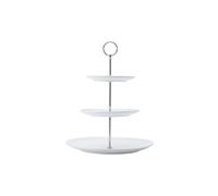 Maxwell & Williams Présentoir à 3 étages avec Trois Assiettes - en Porcelaine Blanche - Série Diamonds - Boîte Cadeau - DV0027