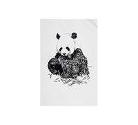 Maxwell & Williams - Serviette de Table 100% Coton, Imprimé Fleuri de Panda Géant, Collection Marini Ferlazzo, 50 x 70 cm - Noir et Blanc