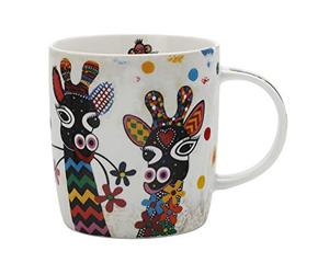 Maxwell & Williams Smile Style Tasse girafe colorée dans une boîte cadeau, « Zafara », porcelaine, multicolore, 370 ml