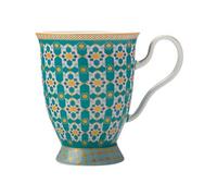 Maxwell & Williams - Tasse à Café sur Pied en Porcelaine, Collection Teas & C's Kasbah, Modèle HV0119, 300 ml - Couleur Vert Menthe et Or