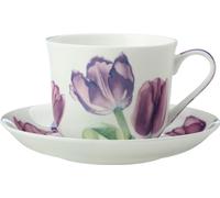 Maxwell & Williams Tasse mit Untertasse - Katherine Castle Floriade, Tulpe , Bone China, Bunt, 480 ml, JY0036