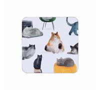 Maxwell & Williams Untersetzer-Set Feline Friends 4-tlg., Getränkeuntersetzer, MDF, 10.5 cm, GI0324