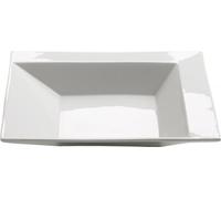 Maxwell & Williams ZiiZ Assiette à soupe carrée, Bol à soupe carrée, Assiette creuse, Assiette à salade, Porcelaine, Blanc, 22 cm, RP40122