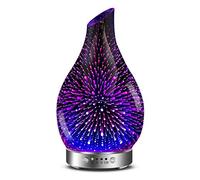 MAXWINER Diffuseur d'huiles essentielles 3D en verre à ultrasons, arrêt automatique, réglage de la minuterie, 7 couleurs LED changeantes pour la maison, le bureau, le spa, 120 ml