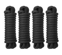 MaxWorks 51001 Lot de 4 Lignes d'amarrage en Nylon Double tressé de qualité Marine, 1,27 cm x 4,6 m, 30,5 cm - Corde d'amarrage Robuste pour Bateau - Résistante aux UV et aux intempéries - Finition