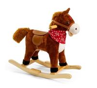 Maxx Kidz Cheval à Bascule - Cheval Balançoire en Bois avec Son - Jouet Enfant à partir de 3 Ans - Marron