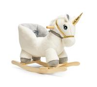 Maxx Kidz Cheval à Bascule Licorne - Cheval Balançoire en Bois - Jouet Enfant - Dès 3 Ans - Blanc