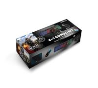 Maxx Tech Kit Combo 4 en 1 - Clavier arc-en-ciel Éclairage LED / souris optique/stéréo Casque de jeu multiplateforme avec prise 3,5 mm, USB/souris, tapis 250 x 210 x 2 mm plus code pour
