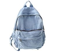 MaxxCloud Sac à dos vintage en denim pour ordinateur portable - Sac à dos décontracté en toile - Sac à main léger, Bleu clair 10, Standard, Classique