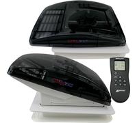 MAXXFAN Deluxe, lucarne en verre transparent teinté noir 40x40 cm avec ventilateur