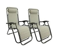 MaxxGarden Chaises Longues - Ensemble de chaises Longues pour Jardin, Balcon et terrasse - Chaise Longue Pliable avec Dossier réglable - Gris