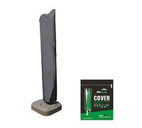 MaxxGarden Housse de Protection pour Parasol déporté avec Fermeture éclair et Cordon de Serrage - 200-400cm - Noir