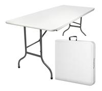MaxxGarden Table pliante de jardin - Imperméabiliser - 180 x 70 x 74 cm - Blanc