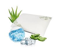MaxxGoods Coussin de voyage 40x24x12cm en bâtonnets de gel et housse en aloe vera - Coussin rafraîchissant avec mousse douce - Coussin de tête rafraîchissant - Coussin pour le ventre, le dos et les