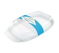 MaxxGoods Jenauer couvercle en verre pour plat à gratin 32 × 20,5 cm - avec poignées, compatible four jusqu’à 260 °C, lave-vaisselle - pour tous plats à rôtir