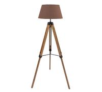 MaxxHome Lampadaire Lilly - Lampadaire - Style Scandinave Moderne Avec Trépied En Bois - Lampadaire Pour Tout l'intérieur - Lampe De Lecture - Marron - 65 x 65 x 99-143