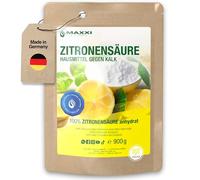 Maxxi Clean | 1x 900 g de poudre d'acide citrique de qualité alimentaire | Fabriqué en Allemagne | Produit domestique pour la cuisine, le ménage et la cosmétique | 100% pureté & refermable