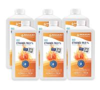 Maxxi Clean | 6X 750 ML de bioéthanol pour cheminées de Table | Fabriqué en Allemagne | Inodore et sans suie pour Les cheminées à éthanol intérieures et extérieures