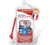 Maxxi Clean | Kit de nettoyage pour four et grill | 750 ml de gel avec 1x pinceau | nettoyant et dégraissant extra puissant pour four, plaque de cuisson et grill | dissout les incrustations