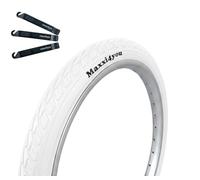 Maxxi4you 1 pneu de vélo HY-159 blanc 47-406 (20 x 1,75) avec démonte-pneu maxxi4you