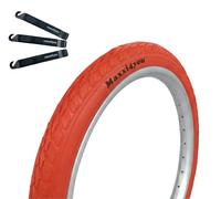 Maxxi4you 1 pneu de vélo HY-159 rouge 47-406 (20 x 1,75) avec démonte-pneu maxxi4you