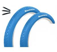 Maxxi4you Lot de 2 pneus de vélo HY-145 en bleu bébé 47-355 (18" x 1,75) avec démonte-pneu maxxi4you