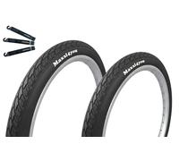 Maxxi4you Lot de 2 pneus de vélo HY-159 en noir 47-406 (20 x 1,75) avec démonte-pneu maxxi4you