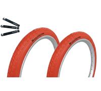 Maxxi4you Lot de 2 pneus de vélo HY-159 en rouge 47-406 (20 x 1,75) avec démonte-pneu maxxi4you