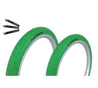 Maxxi4you Lot de 2 pneus de vélo HY-159 en vert 47-406 (20 x 1,75) avec démonte-pneu maxxi4you