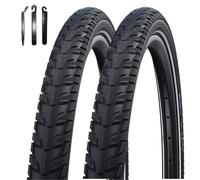 maxxi4you Schwalbe Energizer Plus Tour Performance GreenGuard Lot de 2 protections de pneu Noir/Reflex 55-622 (28,0 x 2,15) avec démonte-pneu maxxi4you