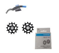 maxxi4you Shimano Deore XT Jeu de roulettes de changement de vitesse 12 vitesses pour RD-M8100-SGS/RD-M8120-SGS Noir Avec brosse à chaîne de vélo