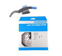 maxxi4you Shimano SM-RT64 Disque de frein de vélo 203 mm en argent/noir avec brosse à chaîne de vélo