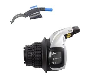 maxxi4you Shimano Tourney SL-RS45 Poignée rotative 3 vitesses gauche avec câble intérieur et brosse à chaîne de vélo