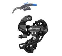 maxxi4you Shimano Tourney TX RD-TX800 Dérailleur arrière 7/8 vitesses pour montage direct Noir Avec brosse à chaîne de vélo