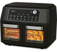 MAXXMEE Friteuse à air chaud à double chambre 11 l | Combinaison intelligente de four à air chaud, grill et friteuse avec 2 compartiments XXL de 5,5 litres chacun | Panneau de commande numérique et