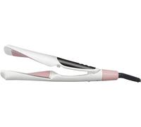MAXXMEE Hairstyler Curl & Straight Fer à lisser 3 en 1 avec plaques de coiffure incurvées, utilisable comme fer à lisser et fer à friser, écran LED numérique (blanc/or rose)